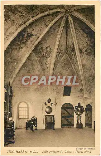 Cartes postales Cinq Mars I et L Salle gothique du Chateau Mon hist