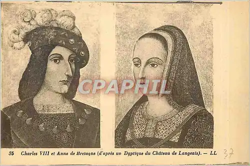 Ansichtskarte AK Charles VIII et Anne de Bretagne d'Apres un Dyptique du Chateau de Langeais