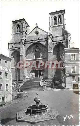 Ansichtskarte AK La Chaise Dieu Hte Loire Eglise Abbatiale St Robert Portail et Facade Ouest