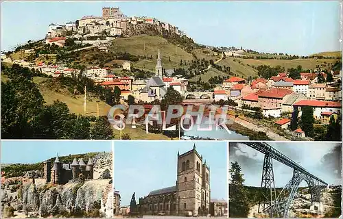 Cartes postales moderne Saint Flour Vue Generale Chateau de Sailhans La Cathedrale Viaduc de Garabit