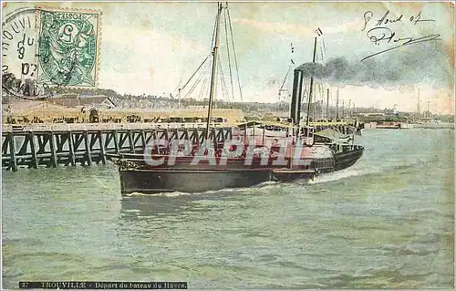 Cartes postales Trouville Depart du Bateau du Havre