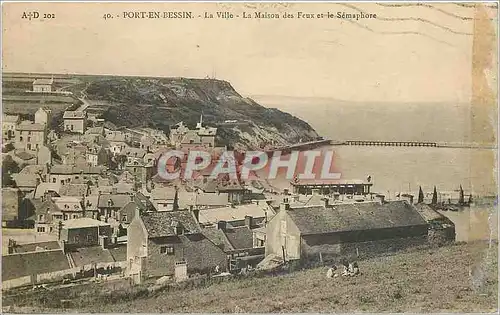 Ansichtskarte AK Port en Bessin La Ville La Maison des Feux et le Semaphore