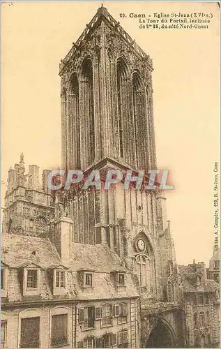 Ansichtskarte AK Caen Eglise St Jean La Tour du Portail