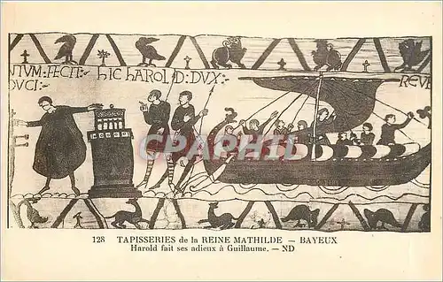 Cartes postales Tapisseries de la Reine Mathilde Bayeux Harold fait ses adieux a Guillaume