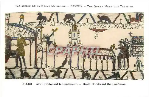 Ansichtskarte AK Tapisserie de la Reine Mathilde Bayeux Mort d'Edouard le Confesseur