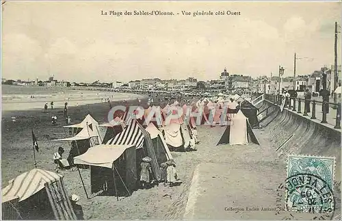 Cartes postales La Plage des Sables d'Olonne Vue generale cote Ouest