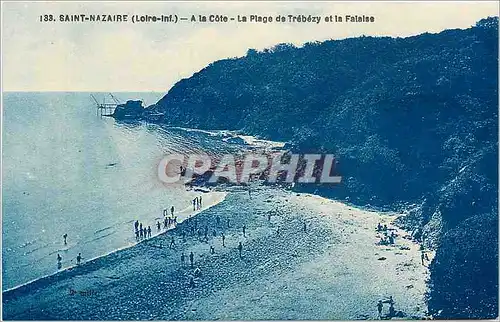 Cartes postales Saint Nazaire Loire Inf A la Cote La Plage de Trebezy et la Falaise