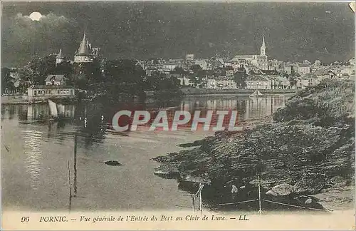Ansichtskarte AK Pornic Vue generale de l'Entree du Port au Clair de Lune