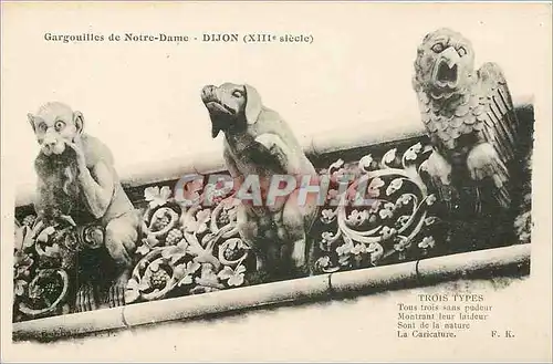 Cartes postales Gargouilles de Notre Dame Dijon