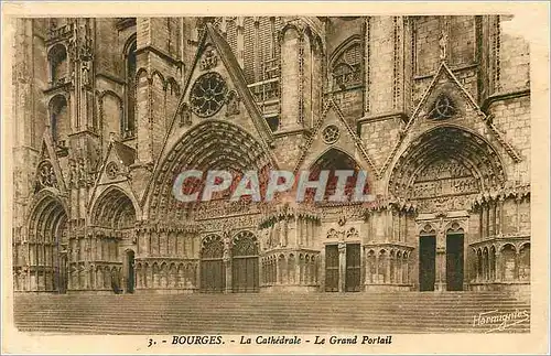 Cartes postales Bourges La Cathedrale Le Grand Portail