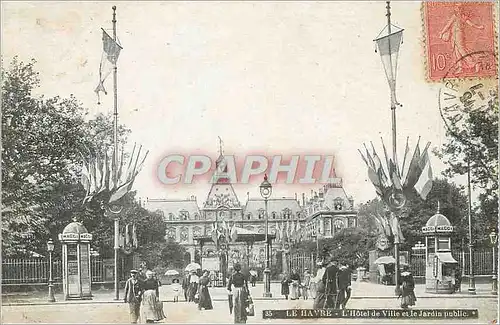 Cartes postales Le Havre L'Hotel de Ville et le jardin public