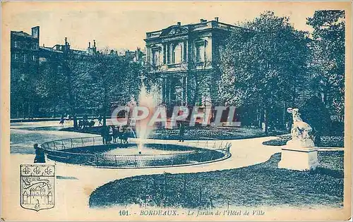 Cartes postales Bordeaux Le Jardin de l'Hotel de Ville