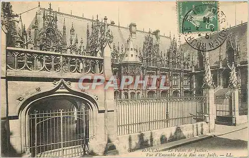 Cartes postales Rouen Le Palais de Justice Vue d'Ensemble de la Rue aux Juifs