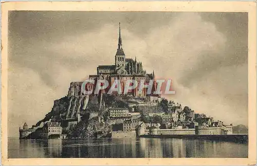 Cartes postales Abbaye du Mont St Michel Vue generale face Sud a maree haute