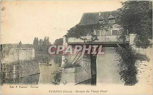 Cartes postales Vernon Eure Ruines du Vieux Pont