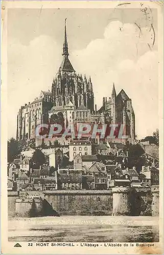 Ansichtskarte AK Mont St Michel L'Abbaye L'Abside de la Basilique