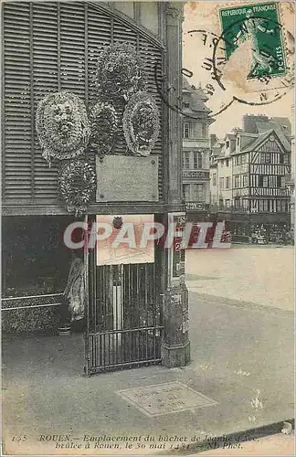 Ansichtskarte AK Rouen Emplacement du Bucher de jeanne l'Arc brulee a Rouen