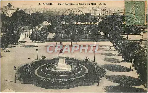 Cartes postales Angers Place Lorraine et Jardin du Mail