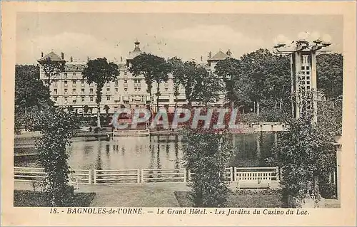 Cartes postales Bagnoles de l'Orne Le Grand Hotel Les Jardins du Casino du Lac
