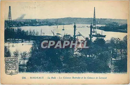 Cartes postales Bordeaux La Rade Les Colonnes Rostrales et les Coteaux de Lormont