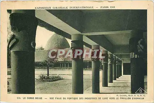 Cartes postales Le Congo Belge Vue prise du Portique des Industries de Luxe vers le Pavillon d'Honneur