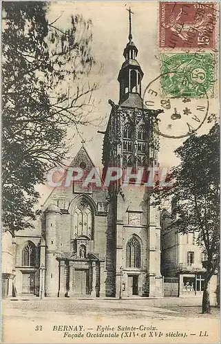 Cartes postales Bernay Eglise Sainte Croix Facade Occidentale
