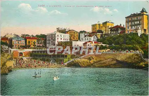 Ansichtskarte AK Biarritz Plage et Etablissements du Pont Vieux