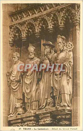 Ansichtskarte AK Thann La Cathedrale Detail du Grand Portail