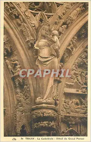 Ansichtskarte AK Thann La Cathedrale Detail du Grand Portail