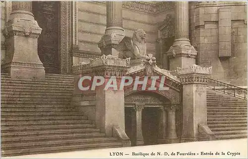 Ansichtskarte AK Lyon Basilique de ND de Fourviere Entree de la Crypte Lion