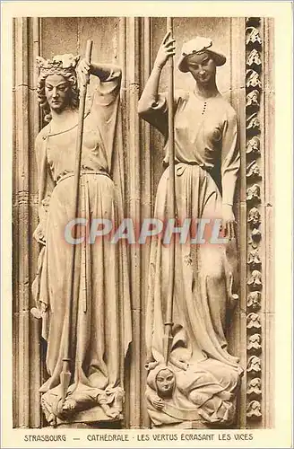Cartes postales Strasbourg Cathedrale Les Vertus Ecrasant les Vices