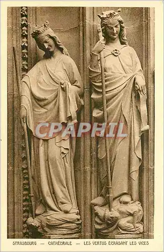 Cartes postales Strasbourg Cathedrale Les Vertus Ecrasant les Vices