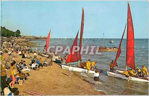 Cartes postales moderne Leigh On Sea Catamaran Sailing boats prepare to leave the beach at Leigh near Bell Wharf Bateaux