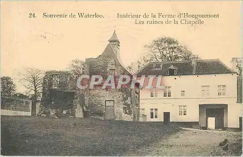 Ansichtskarte AK Souvenir de Waterloo Interieur de la Ferme d'Hougoumont Les Ruines de la Chapelle