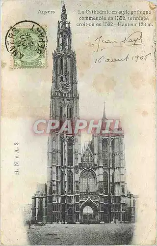 Ansichtskarte AK Anvers La Cathedrale en Style gothigque commencee en 1352