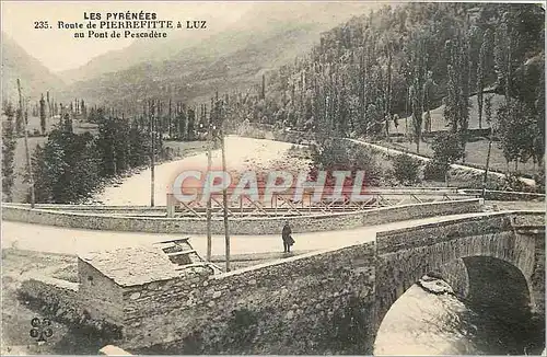 Cartes postales Route de Pierrefitte a Luz au Pont de Pescandere