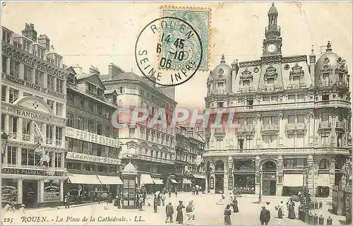 Cartes postales Rouen la Place de la Cathedrale