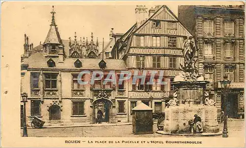 Ansichtskarte AK Rouen La Place de la Pucelle et l'Hotel Bourgtheroulde