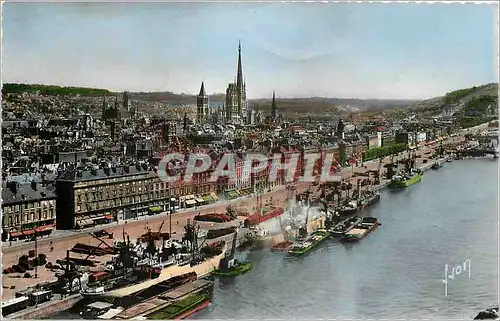 Cartes postales moderne Rouen Seine Mme Les quais vus du pont transbordeur