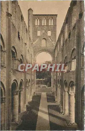 Cartes postales Abbaye de Jumieges Les Ruines Eglise Notre Dame La Nef Vue prise de l'entree