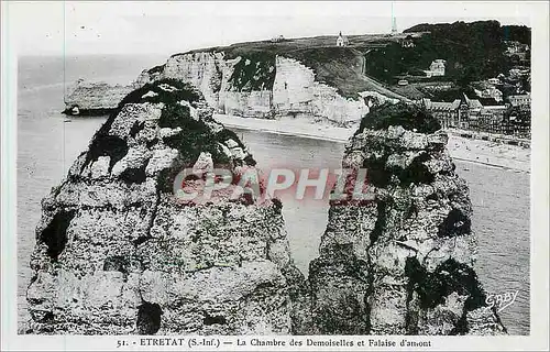 Ansichtskarte AK Etretat S Inf La Chambre des Demoiselles et Falaise d'amont