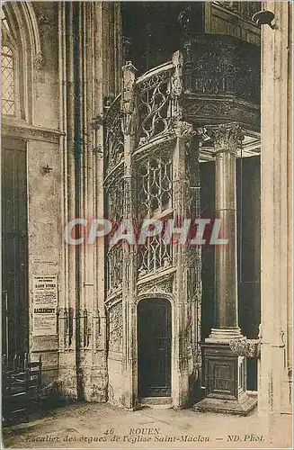 Cartes postales ROUEN-Escalier des orgues de l'eglise Saint-Maclou