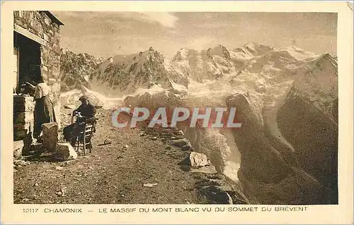 Cartes postales Chamonix Le massif du Mont Blanc vu du sommet du Brevent