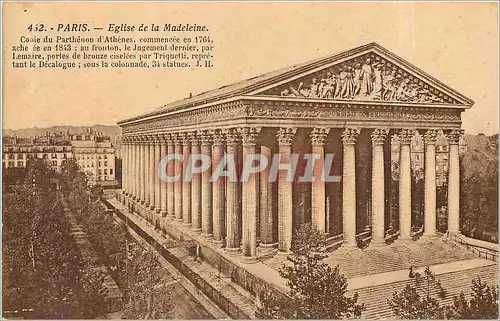 Cartes postales PARIS-EGLISE DE LA MADELEINE