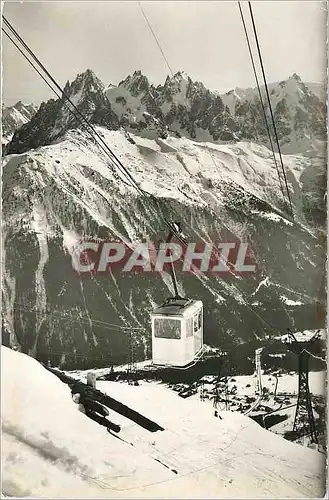 Ansichtskarte AK SUPER CHAMONIX-Telepherique Les Pras-la-Flegere(1894m)Aiguilles de Chamonix et Aiguille du Midi