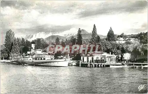 Ansichtskarte AK EVIAN-LES-BAINS.Debarcadere et le Dent d'Orche Bateau