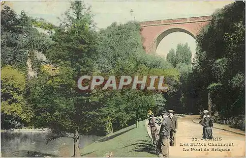 Cartes postales PARIS les Buttes Chaumont Le pont de briques