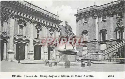 Cartes postales ROMA-Pizza del Campidoglio de statua di Marc Aurelio