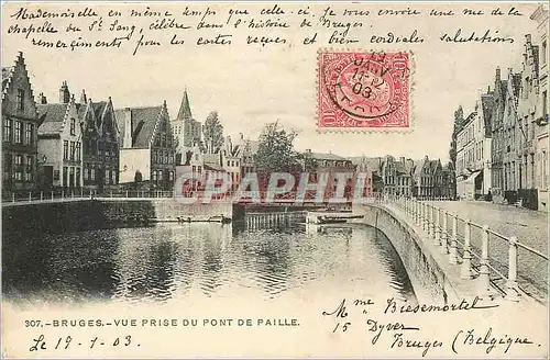 Cartes postales BRUGES-vue prise du pont de pa lle
