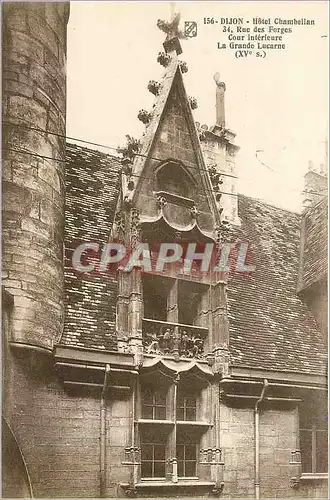 Cartes postales DIJON -Hotel Chambellan Rue des Forges Cour interieure La grande lucarne